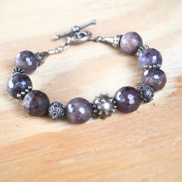 Genuine Ruby Gemstone Sterling Silver Bracelet 925 - Picture 4 of 8